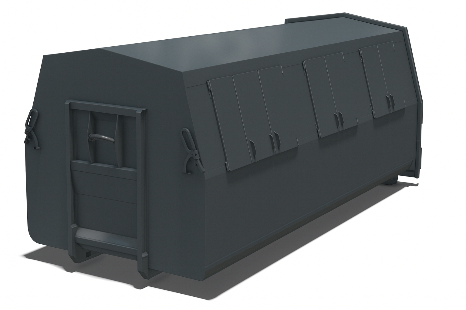 Täckt entreprenadcontainer 25 m3 för avfallshantering och byggprojekt